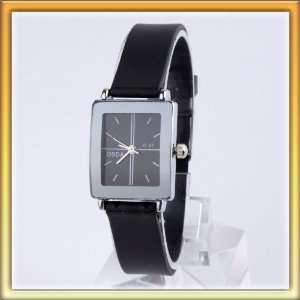  digital dial Wrist Watch black imitation leather strap femaleW0037
