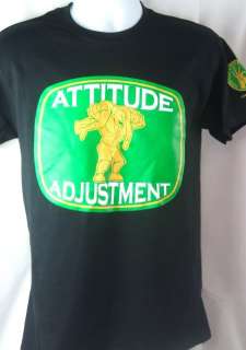 John Cena Green Attitude Adjustment WWE T shirt New  