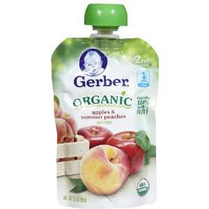 Gerber Organic 2nd Foods Apples & Summer Peaches   12 pk  