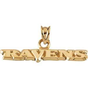  14k Yellow Gold Baltimore Ravens NFL Name Pendant: Jewelry
