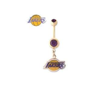  Los Angeles Lakers Gold Plated 14 Gauge Belly Button Ring