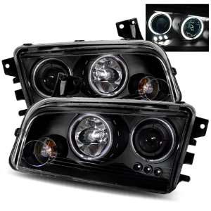  06 08 Dodge Charger Black CCFL Halo Projector Headlights 