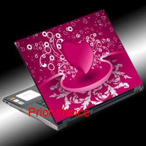 NEW PINK HEART NOTEBOOK SKIN LAPTOP COVER DECAL STICKER  