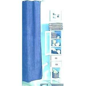  Suede Grommet Top Fabric Shower Curtain Blue