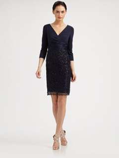 Kay Unger   Jersey and Lace Dress