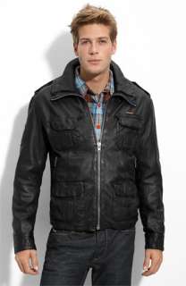 Superdry Brad Extra Trim Fit Leather Jacket  