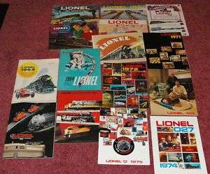 15 diff Lionel train catalogs 50s 60s 70s Near MInt  