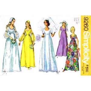 9260 Vintage Sewing Pattern Wedding Gown Bridesmaid Dress Cap 