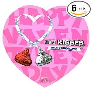 Valentines Hersheys Milk Chocolate Kisses Heart Box, 3 Ounce (Pack of 