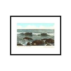  Surf at Watch HIll, Rhode Island Places Pre Matted Poster 