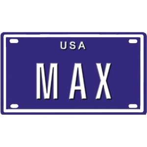  MAX USA MINI METAL EMBOSSED LICENSE PLATE NAME FOR BIKES 