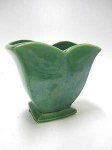Vtg McCoy Pottery USA Ceramic Planter flower vase green #309 tulip pot 