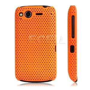   ORANGE PERFORATED MESH HARD CASE COVER FOR HTC DESIRE S Electronics