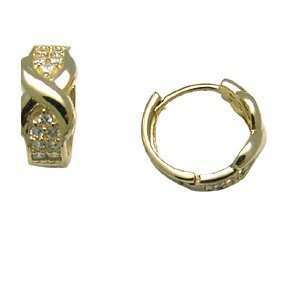  Spun Knot 14K Yellow Gold Huggie Earrings Jewelry