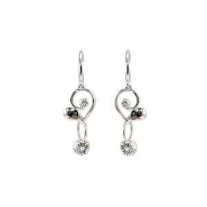   Modern Heart Design Earring with Brilliant Lab Created Gems. Jewelry