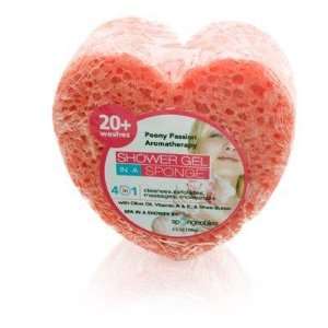 Spongeables Shower Gel in a Sponge (Red Heart) 20+ Uses Peony Passion 