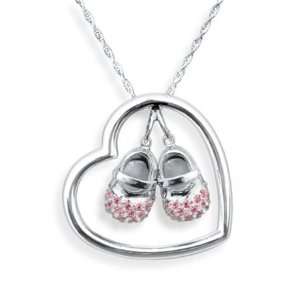  Heart n Sole Bliss Pink Baby Shoes Mommy Necklace Baby