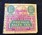 State Of Ohio Pre Paid Sales Tax Consumers Receipt  Token Lot#OOAK 