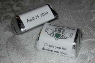 60 IRISH CLADDAGH WEDDING SHOWER CANDY WRAPPERS FAVORS  