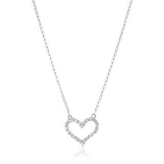 KC Designs Peace and Love Diamond 14k White Gold Open Heart Pendant 