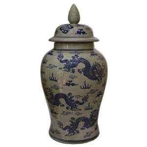    18 H Chinese Porcelain Temple Jar in Dragon Design