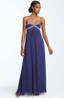 Mary L Couture Beaded Strapless Gown  