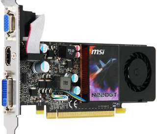 MSI nVidia GeForce GT 220 1GB DDR3 VGA/ DVI/ HDMI Low Profile PCI E 
