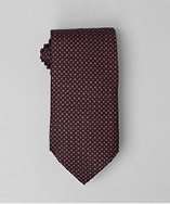 Zegna black dotted circle print silk tie style# 318260301