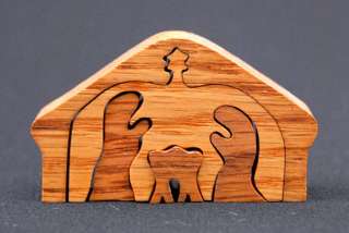 Miniature Wooden Nativity Creche Puzzle  