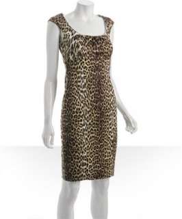 Elie Tahari dark chocolate leopard print Jordana dress   up 