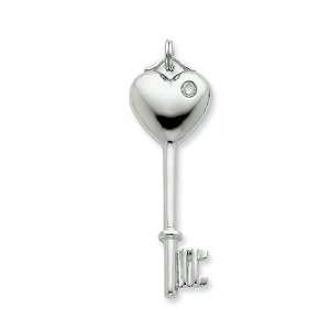  Silver Heart and Key Pendant Jewelry