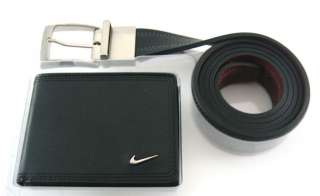 Nike Sports Black and Brown Reversible Belt & Nike Black Wallet Gift 