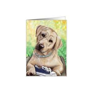  Labrador Retriever Puppy Dog Art Painting Portrait Card 