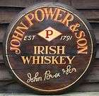 john power son irish whiskey wooden pub sign oak barrel