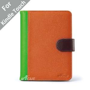 TM) Kindle Touch Leather Case (Orange/Green/Brown) for 4th Generation 