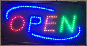 LED OPEN SIGN lightup moving flashing display window  