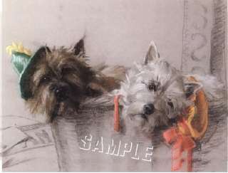 CAIRN TERRIER & WESTIE SCOTTIE SCOTTY DOG *CANVAS* ART  