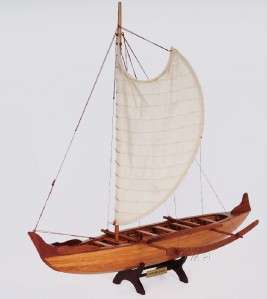 Hawaiian Outrigger Canoe Wooden Boat Model 25 Traditional Sailing for 