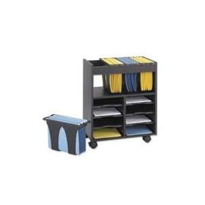  mobile cart offers adjustable literature trays for the storage 
