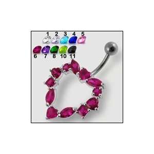  Selective Jeweled Heart Belly Ring Body Jewelry Jewelry