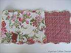 100% Cotton Quilted Runner Cream, Pinks, Greens 42 Gre