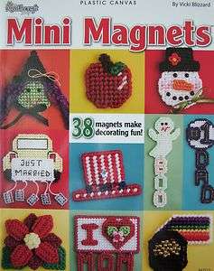 MINI MAGNETS, Plastic Canvas Book, NEW, 38 Designs  