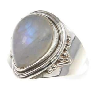   Sterling Silver FIRE RAINBOW MOONSTONE Ring, Size 6.75, 6.26g Jewelry