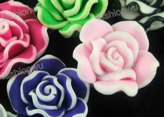 Lot 30 Pcs mixed fimo Polymer Clay Flowers Beads 15mm1  