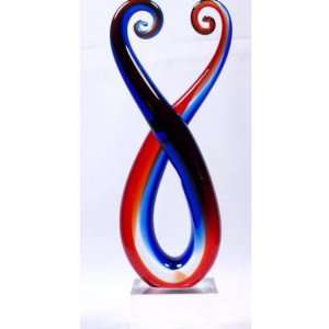  Murano Design Glass Abstract Dual Flame Sculpture E 47 
