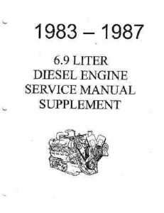 1983 1986 1987 FORD 6.9 DIESEL Engine Service Manual  