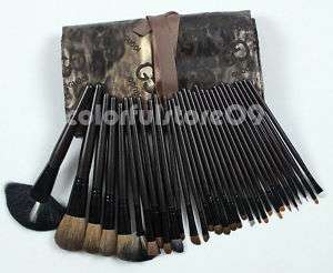 New 34 pcs Pro GOAT HAIR Make up Mineral Brush set A  