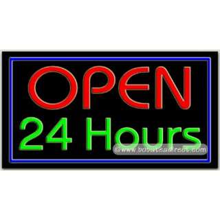 Open 24 Hours Neon Sign  Grocery & Gourmet Food