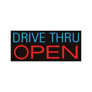  Open Drive Thru Neon Sign 13 x 30