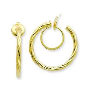  14k Twisted Non Pierced Hoop Earrings Jewelry